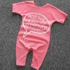 Estate neonate pagliaccetto manica corta in cotone infantile tuta lettera stampata ragazzi neonati Bebes vestiti 4 colori 201027