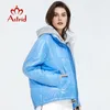 Astrid Spring Femmes Parka Marque Manteau Veste chaude Mince Coton Couleurs vives Court Collier debout ZM3053 201027