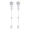 Long dangle chandelier earrings fashion luxury ins copper diamond zirconia pendant stud earrings for woman girls lead and nickel free