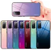 Gradient Tempered Glass Cases For Samsung Galaxy S20 FE 5G S21 Ultra Note 10 Plus S10 S23 S24