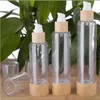 100 x 30ml 50ml 80ml 120ml Bamboo Empty Plastic Cosmetic Sample Containers Emulsion Lotion Vacuum Airless Pump Bottles