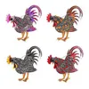 Anstecknadeln, Broschen Großhandel-Trendy Big Rooster Brosche Mix Farbe Kristall Strass Tier Für Frauen Mode Schmuck1