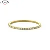 Full Micro Cubic Zirconia Wedding Band Rings for Women Delicate CZ Crystal Ring Jewelry Gift Dainty Thin Finger Rings H40