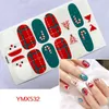 Pegatinas Calcomanías 1 hoja DIY Navidad Nail Pegatina Snowman Snowflake Santa Claus Patrones Adhesivo Impermeable Cubierta Completa Arte