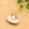 Glseevo Original Natural Shell Água fresca Branco Pérola Pingente Colar Para As Mulheres Meninas Partido Handmade Fine Jewelry GN0141 Q0531