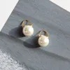 Top kwaliteit haak oorbel met witte peral en grijze kleur voor vrouwen eenvoudige ontwerp bruiloft sieraden cadeau Gratis verzending PS8706