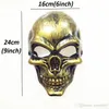 Halloween Adulti Maschera teschio Fantasma di plastica Maschera horror Oro argento Maschere viso teschio Unisex Maschere per feste in maschera di Halloween Prop WVT0943