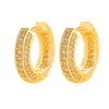 Aokaishen Iced Single Hoop Ohrring für Frauen Gold Farbe Bling Kubikzirkon Charms Hip Hop Jewelry3274562