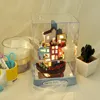 Sevimli Diy Dollhouse Ahşap Bebek Evler Minyatür Mobilya Kiti Çocuklar İçin Oyuncaklar Yıllık Noel Hediyesi Casa LJ201126