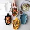 Kreativ lövplatta Väskor Sätter tecknade härliga keramiska skålar specialformade efterrätt mellanmål hemplattor porslin