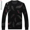 디자이너 풀오버 깃털 남자 스웨터 Mensthin Jersey 니트 스웨터 남성웨어 슬림 맞는 니트 패션 의류 41241 201105