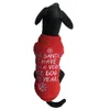 Animaux d'hiver Dessin animé Chien Tissu Pull de Noël Tactique Flocon de neige Tactique Corrida Chiot Soyez un bon chien Rouge Vente chaude Nouvelle arrivée 7 5pp M2