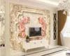 Beibehang anpassad tapet europeisk marmor relief sten rose tv bakgrund vägg vardagsrum sovrum 3D