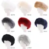 8 가지 색상 Womens 가짜 모피 머리띠 럭셔리 조정 가능한 겨울 따뜻한 검은 색 자연 소녀 earwarmer 귀마개