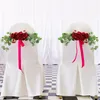 저렴한 화환 화환 인공 꽃 장미 꽃 웨딩 홈 파티 장식 선물 매달려 의자 뒤로 창 벽 상인방 식물