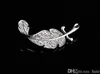 Broscher Leaf Silver Tone Rhinestone Brosch Pin Christmas Brosch