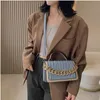 Borse stropicciate alla moda Borsa a tracolla stile classico PU Catene con paillettes Versatile Hasp Hard Flap Tela Borsa singola solida Borsa a catena a molla MM taglia Nero