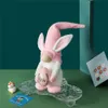 احتفالية عيد الفصح الأرنب جنوم زخرفة الأرنب جونك أفخم مجهولة الهوية ألعاب الدمى الربيع الديكور لسطح المكتب هدايا الاطفال XBJK2202