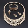 Afrikaanse sieraden sets gouden kleur kristallen bruids bruid bruid elegante romantische vrouwen ketting oorrang armband ring set