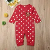 0-18M My First Christmas Baby Boy Meisje Rompertjes Born Infant Cartoon Herten Rode Jumpsuit Playsuit Xmas Kostuums 220106