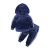 Kinder dicke Samt Hoodies + Hosen 2 Stück Jungen Kleidung Sets Winter Trainingsanzüge für Jungen 1-8Y Kinder Sportanzüge 201127