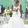 Ontwerper NIEUWE AFRIKAANSE Afrikaanse zeemeermin plus size jurken Backless Lace Appliques Court Train Black Girls Wedding Jurken Bruidjurken Vestidos