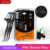 50 pçs carvão de bambu fio dental varas de dentes palitos escova interdental dentes limpo fio dental vara palito flosser