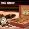 20 Count Cedar Wood Zigarre Humidor -Luftbefeuchter mit Hygrometer -Gehäuseschachtel mit Feuchtigkeitsvorrichtung Zigarettenzubehör C0116