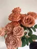 Regali per donne 55 cm D 9,5 cm 9 rose/bouquet di fiori di seta finti artificiali scena di matrimonio autunno decorazioni natalizie regalo caffè marrone