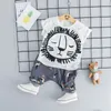 Pojkar kläder barn sommar t-shirt pant kostym baby flicka set spädbarn kläder dinosaur broderi lj201221