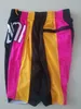 New Team Vintage Baseketball Shorts Zipper Pocket Running Clothes Miami Black Pink Color Just Done Size S-XXL