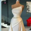 Свадебное платье блеск кристаллы русалка плиссированные свадебные платья 2023 Dubai Saudi Longue Pearls Satin Root De Mariee vestidos noiva
