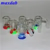 2.2 Inches Ash Catcher 14mm Glass Water Bong Pipes hookah Bubbler Ashcatcher 45 90 Degree with Silicone Wax Jar