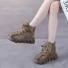 Sommer Echtes Leder Kurzstiefel Dicke Muffinsohlen Hohl Atmungsaktive Schuhe Vintage Casual Knöchelstiefel Sandalen Für Frauen