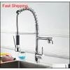 All Copper Kitchen Faucet Stainless Steel 360 Rotatable Extension Type Double Outlet Spring Faucet Can qylHYZ bdesports6492838