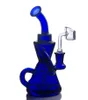 Nargile cam su bongs Pipo klein geri dönüşümcü dab kuleleri beher bong 14mm banger ile kafalı Petrol Rig