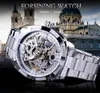 Bezpieczeństwo Męskie Ręce Składane Automatyczne Zapięcie Srebro Forsywne Najlepsze zegarki z markami Luksusowe przezroczyste zegarki Luminous DSNSW