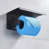 Matt svart badrum toalettpappershållare hårdvarutillbehör väggmontering pappershållare T200425
