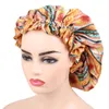 Grand Bonnet en Satin réversible Double couche pour femmes, couvre-tête de nuit, accessoires pour cheveux