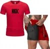 New Men's Oversized Roupas Brand Tshirt Preto e Shorts Homens Tracksuit 2 Peça Set Summer Impresso Homem Define roupas curtas