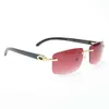 Luxury Designer High Quality Sunglasses 20% Off Vintage Rimless Men Frames Women Eyewear for Fishing Driving Buffalo Horn Red