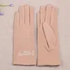 Five Fingers Gloves Winter Women Touch Screen Plus Velvet Inside Thin Section Simple Style Keep Warm Letter Embroidery Female Gloves1