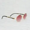 Vintage branco preto chifre de búfalo óculos de sol masculino redondo natura madeira óculos para woemn ao ar livre óculos claros quadro vip6220436