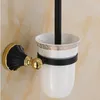 Banyo Aksesuarları çinko alaşım siyah altın kaplama havlu yüzüğü bornoz kanca tuvalet fırça tutucu havlu çubuk banyo set kağıt tutucu T202895123