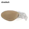 Aneikeh Summer Shoes Women PVC Crystal Flip Flops Gladiator Pumps Sexy Clear High Heels Classic Dress zapatos mujer Slipper Y200423