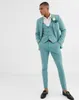 2022 İlkbahar Yaz Nane Yeşil Erkek Takım Elbise Plaj Sağdıç Düğün Smokin Erkekler Için Doruğa Yaka Damat Resmi Giyim Damat Balo Suit 3 Parça Ceket + Pantolon + yelek