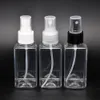 100 ml X 50 Frascos do pulverizador quadrado vazio para perfumes, PET Limpar Container Com Pulverizador Bomba fino da névoa Bottle Packing Cosmetic