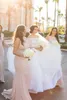 2020 Enkel Blush Mermaid Long Bridesmaid Dresses Designer Custom Made Stretchy Plus Size Wedding Guest Gowns Maid of Honor Dresses