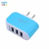 Snoep Kleur 5 V 3.1A US EU Plug 3 Poorten USB Muur Home Reizen AC Charger Adapter voor Samsung S6 S7 voor Huawei 50 stks