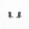 Trendy Boots Stud Earrings Antique Silver Plated Imitation Shoe Type Design Environmental Protection Material Suitable for Men And Women